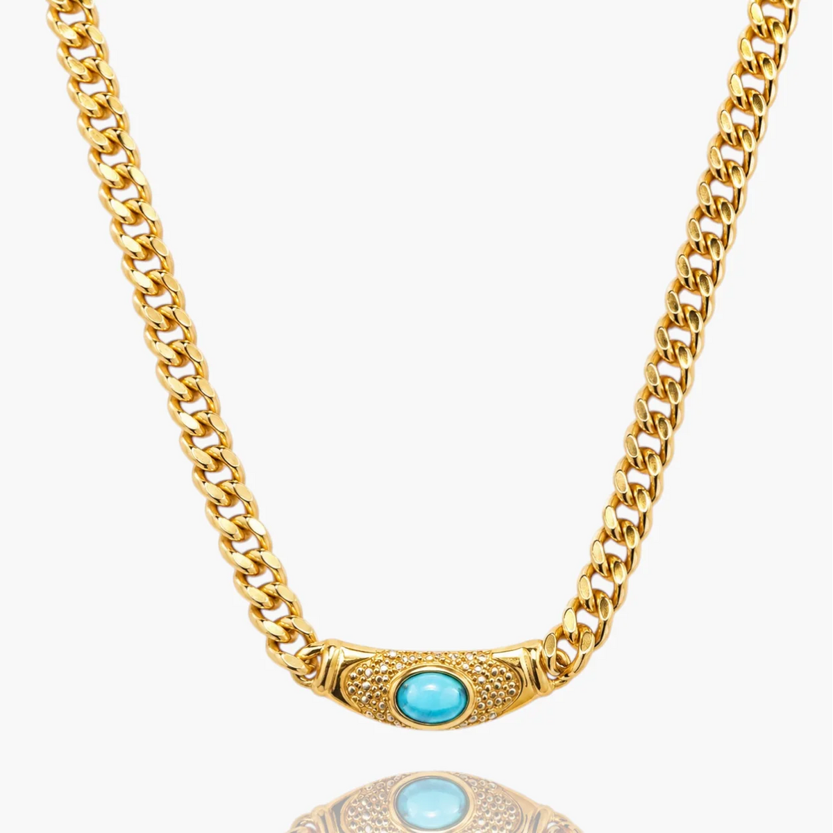 Bella | Chunky Gemstone Choker Necklace Gold Plated 9