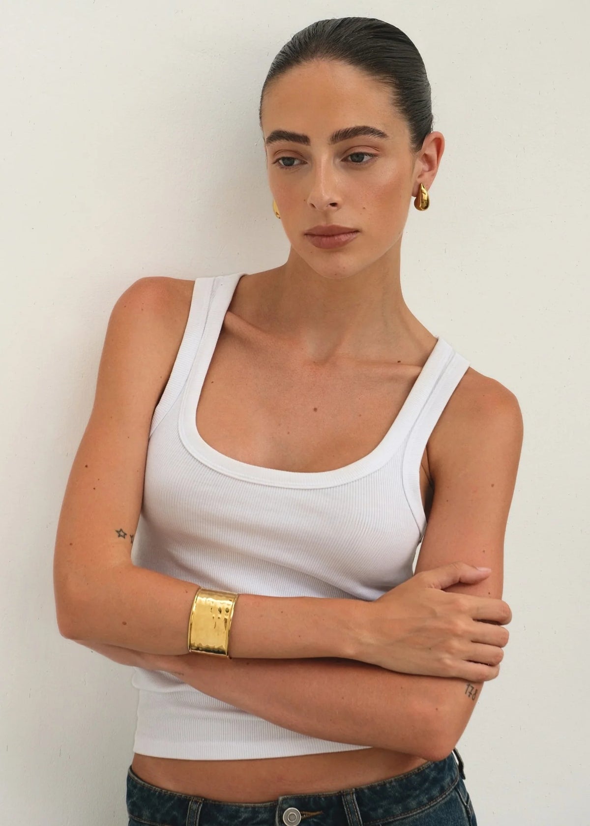 Theia Bangle | Adjustable Open Cuff Bracelet Gold Silver 5
