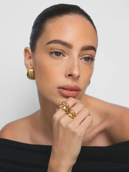 Aenya | Adjustable Gold Silver Mixed Metal Ring 6