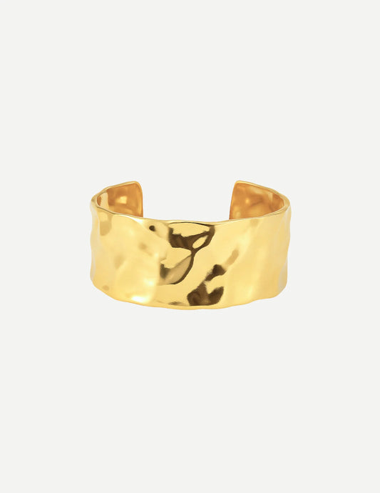 Alhena | Adjustable Hammered Metal Bangle Bracelet 0