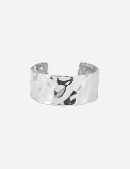 Alhena | Adjustable Hammered Metal Bangle Bracelet 1