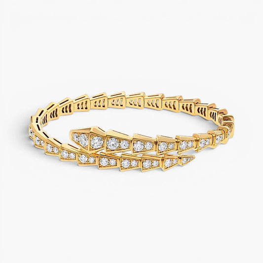 Aurelia Serpent Pavé Bracelet | Gold Bracelet with Cubic Zirconia 0
