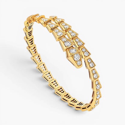 Aurelia Serpent Pavé Bracelet | Gold Bracelet with Cubic Zirconia 3