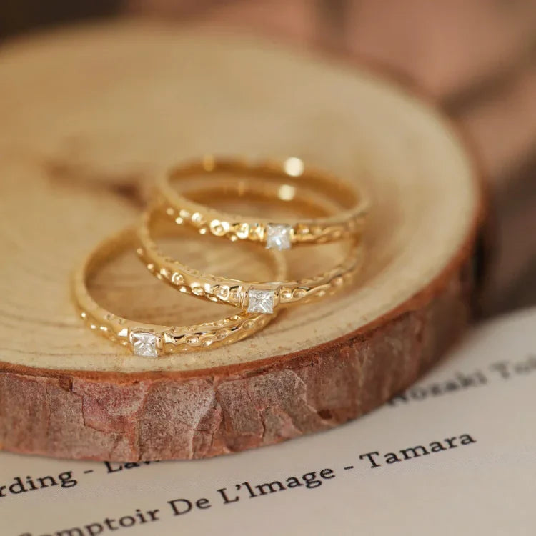 Aurora | Gold-Plated Sterling Silver Ring with Cubic Zirconia 4
