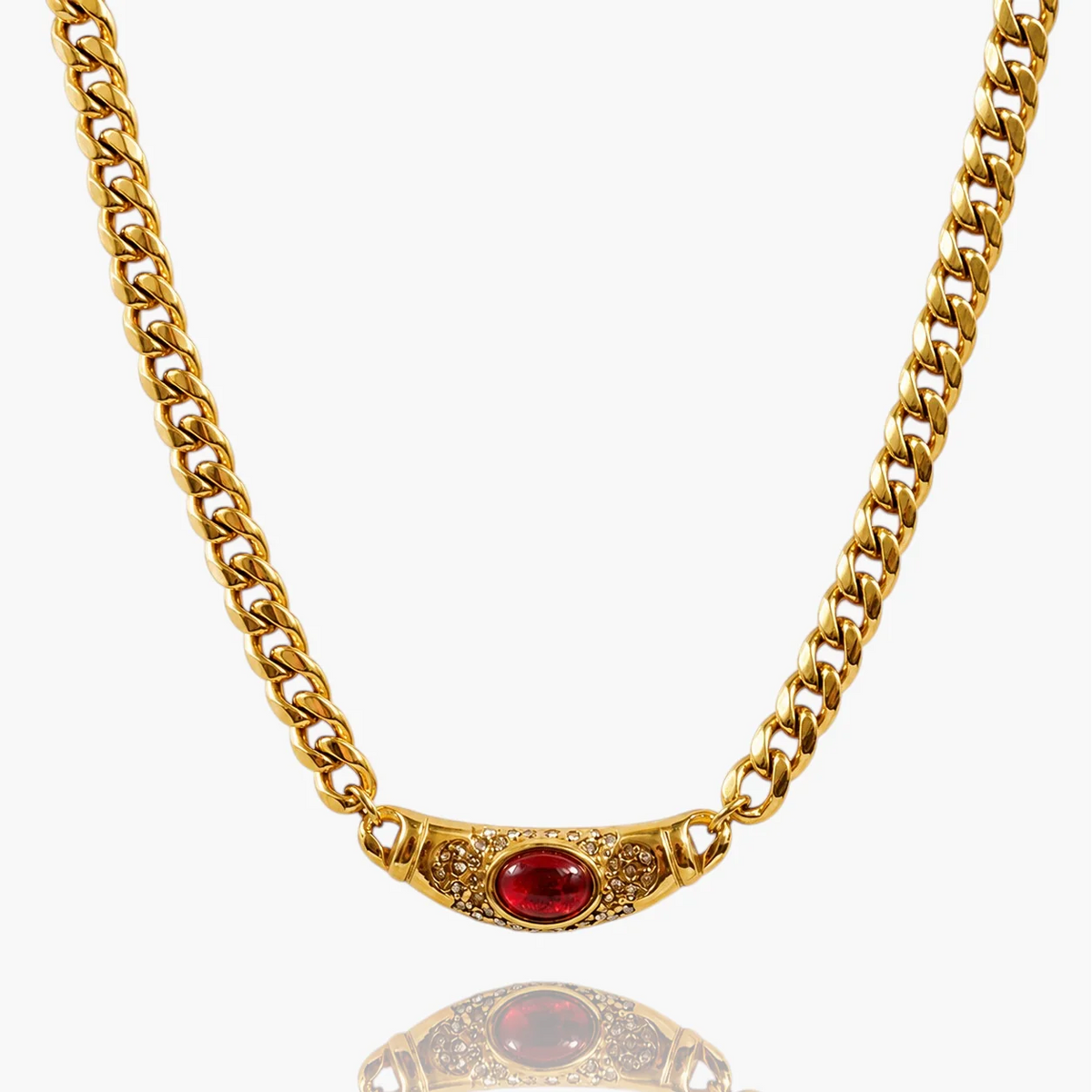 Bella | Chunky Gemstone Choker Necklace Gold Plated 0