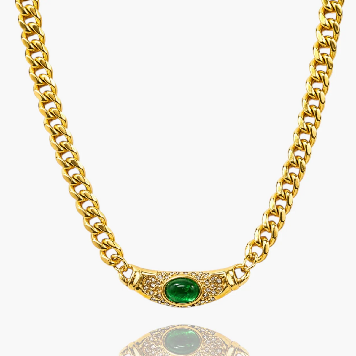 Bella | Chunky Gemstone Choker Necklace Gold Plated 4