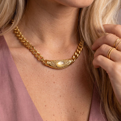 Bella | Chunky Gemstone Choker Necklace Gold Plated 7