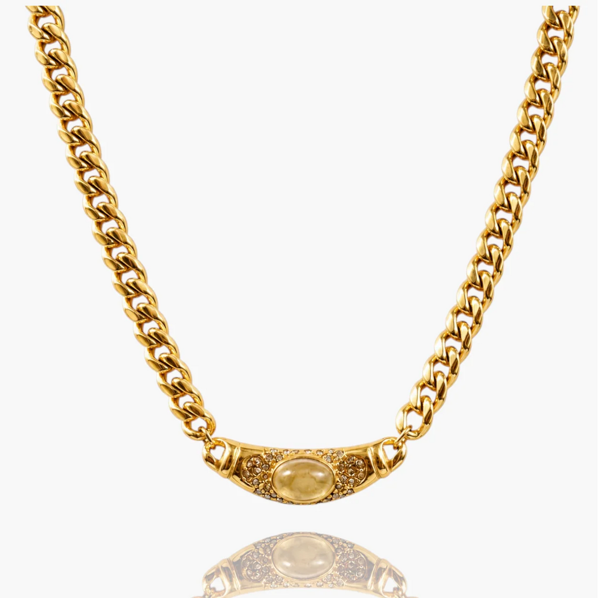 Bella | Chunky Gemstone Choker Necklace Gold Plated 8