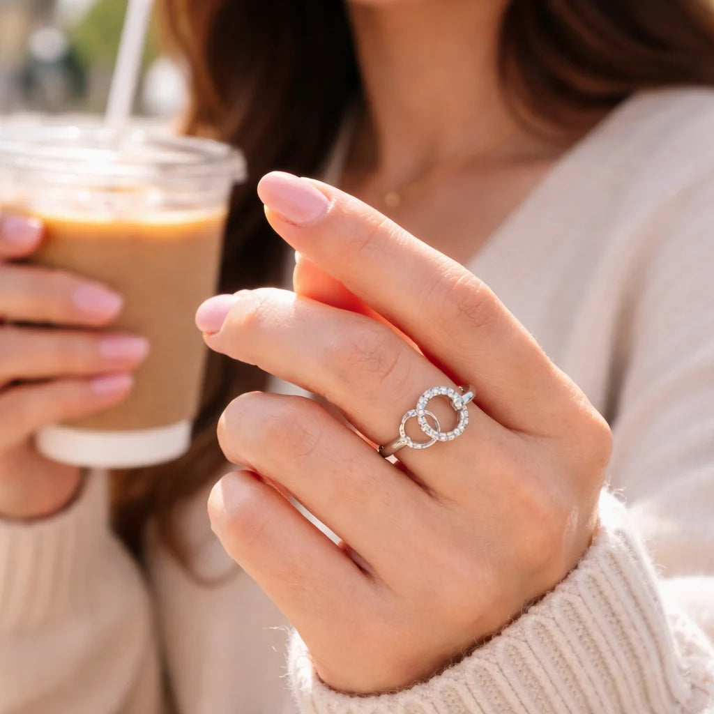 Big Sister Little Sister Matching Rings | Adjustable Silver Bands 1