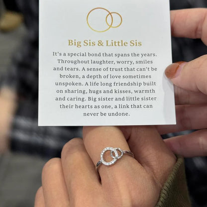 Big Sister Little Sister Matching Rings | Adjustable Silver Bands 2