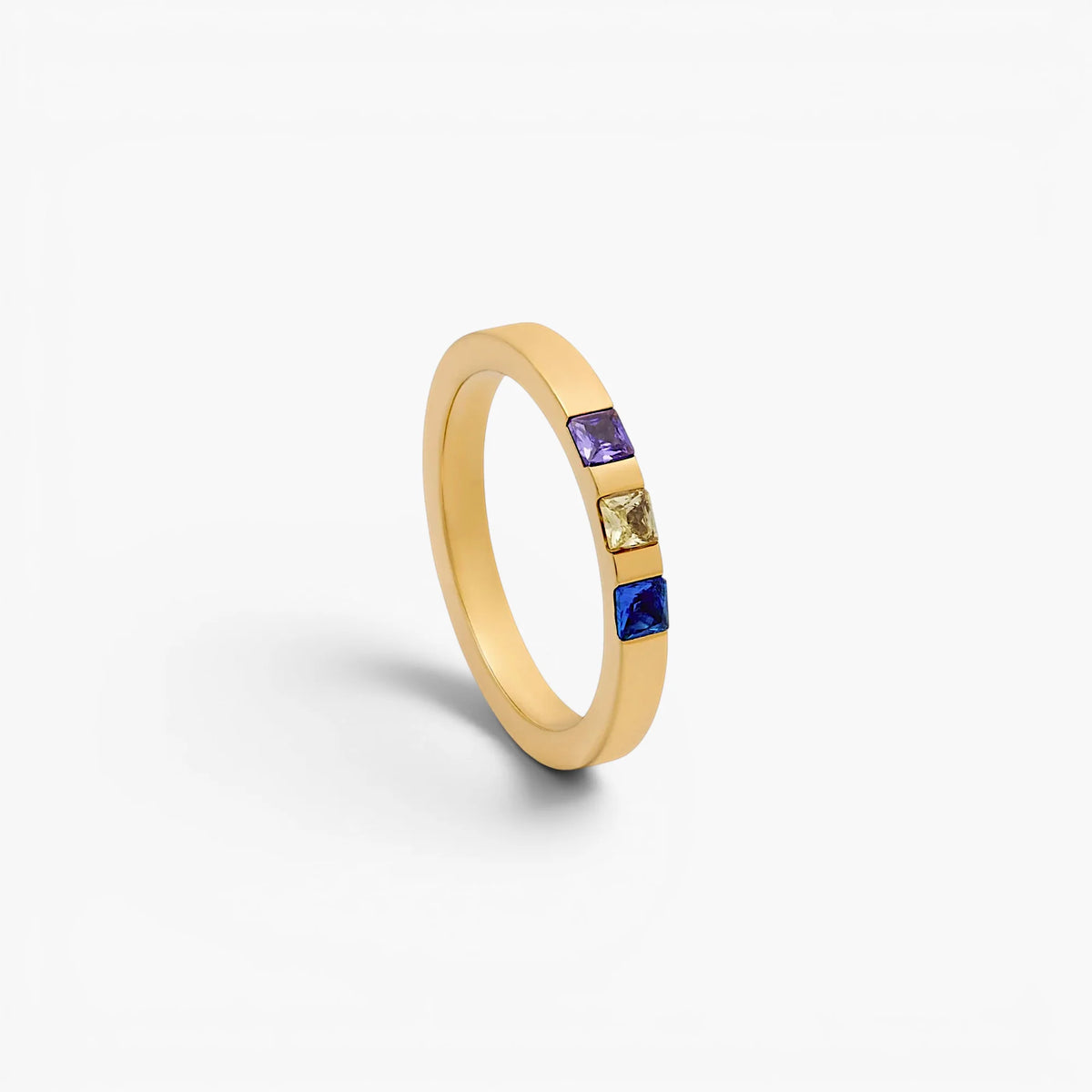 Birthstone Stacking Band | 18K Gold-Plated Slim Ring 0