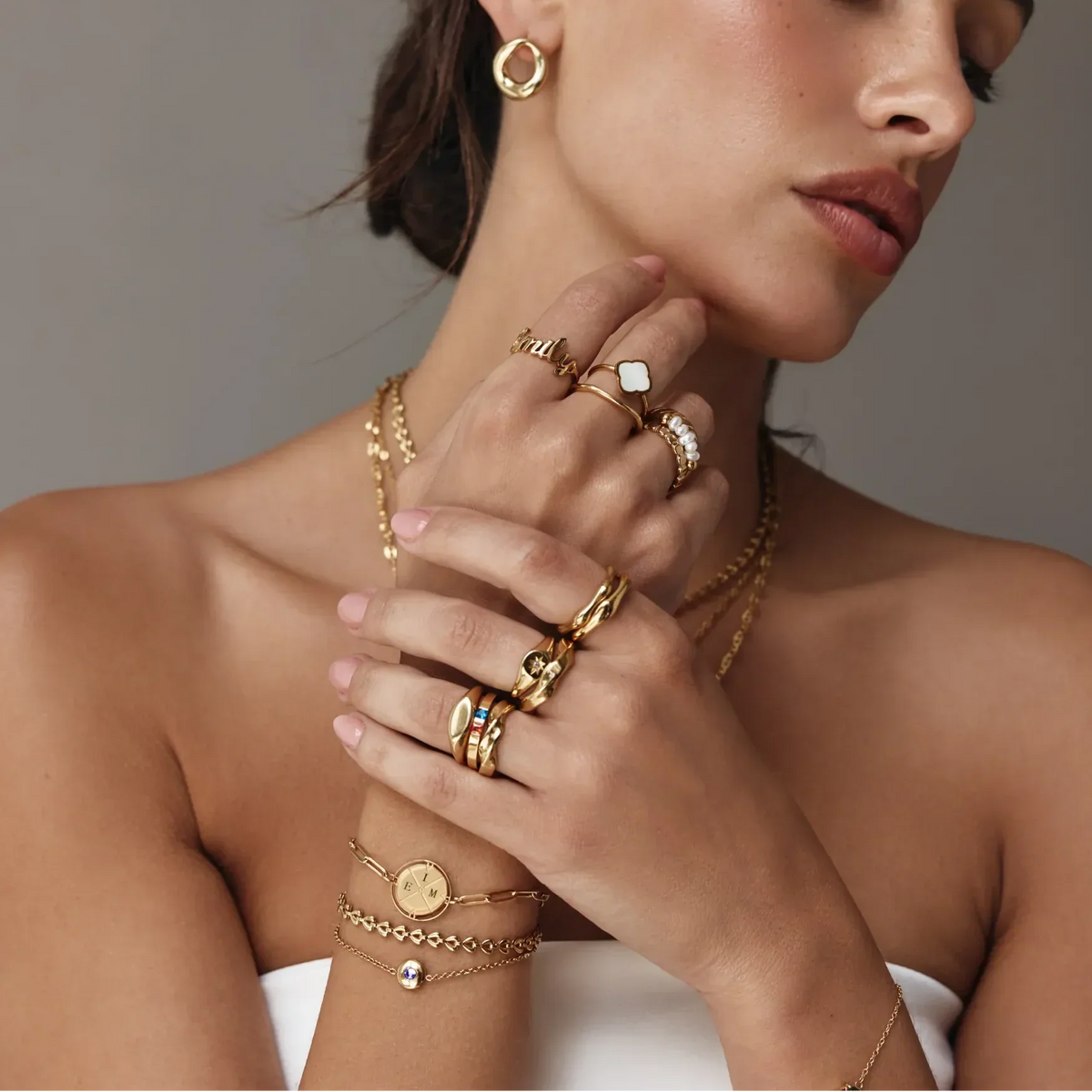 Birthstone Stacking Band | 18K Gold-Plated Slim Ring 5