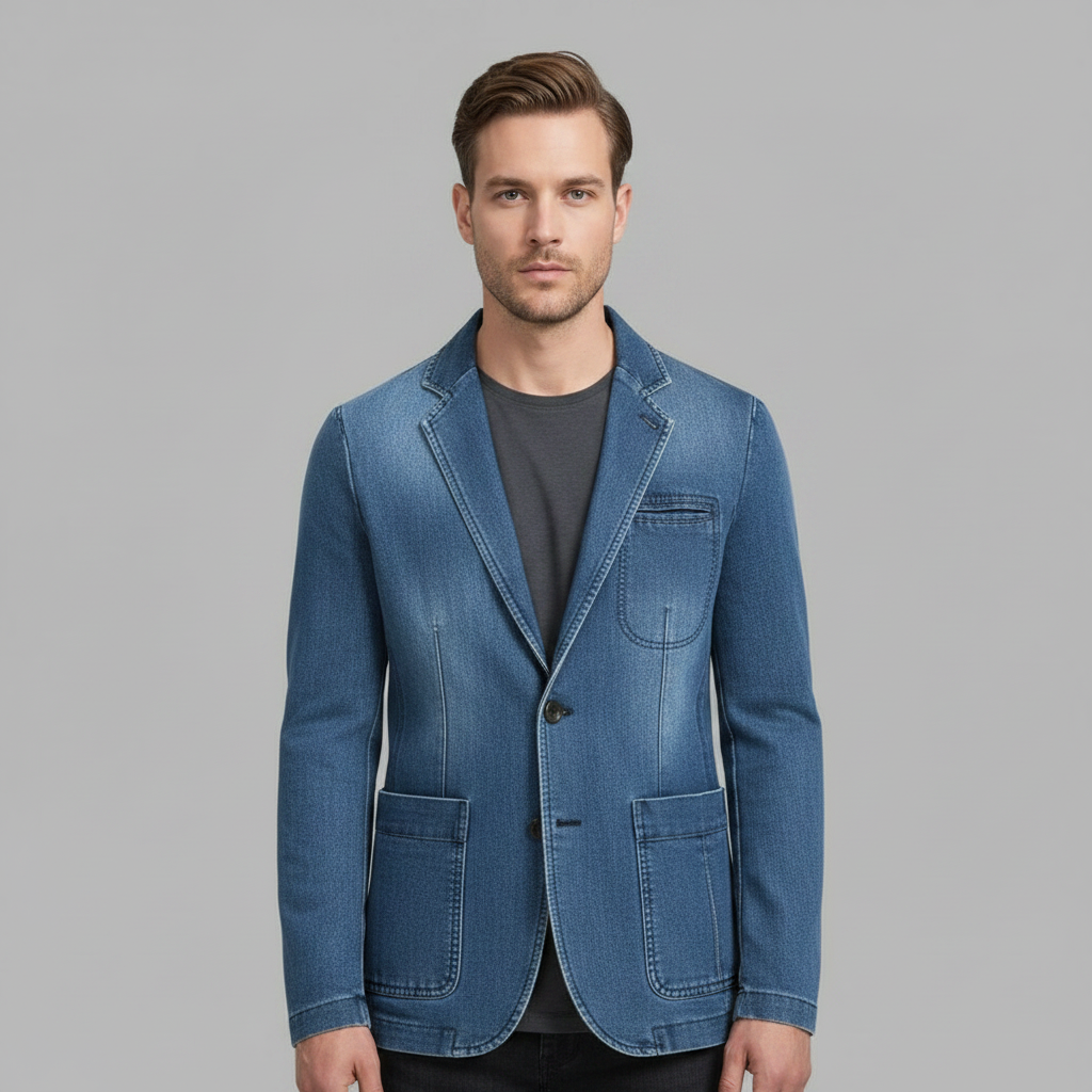 Blazer Homme Denim Sur Mesure | Veste Blazer Décontractée