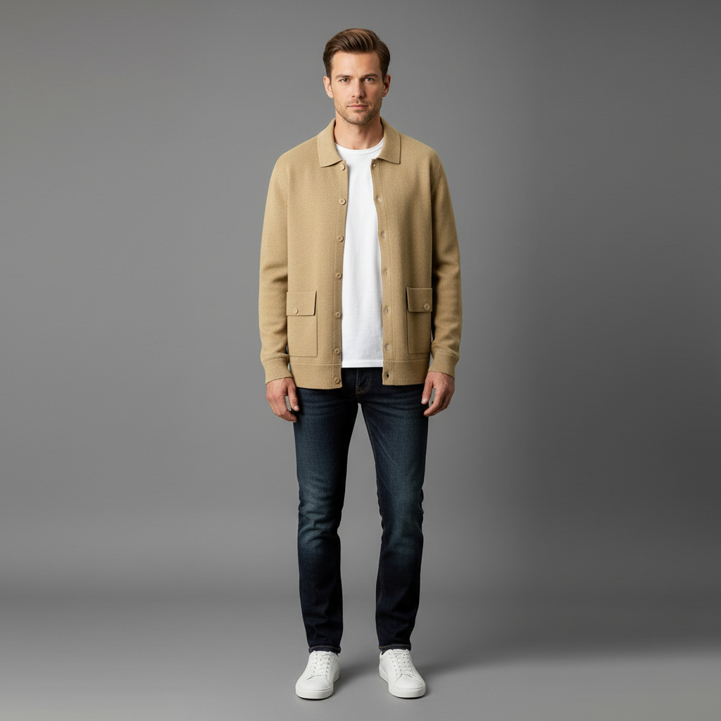 Cardigan Ronan | Cardigan Homme Boutonné en Maille Dense