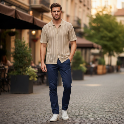 Chemise tricotée Enzo | Chemise manches courtes homme