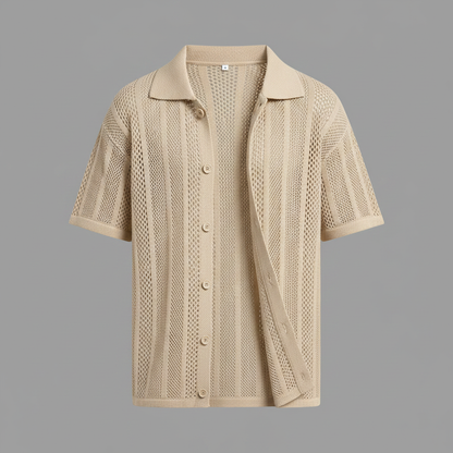 Chemise tricotée Enzo | Chemise manches courtes homme