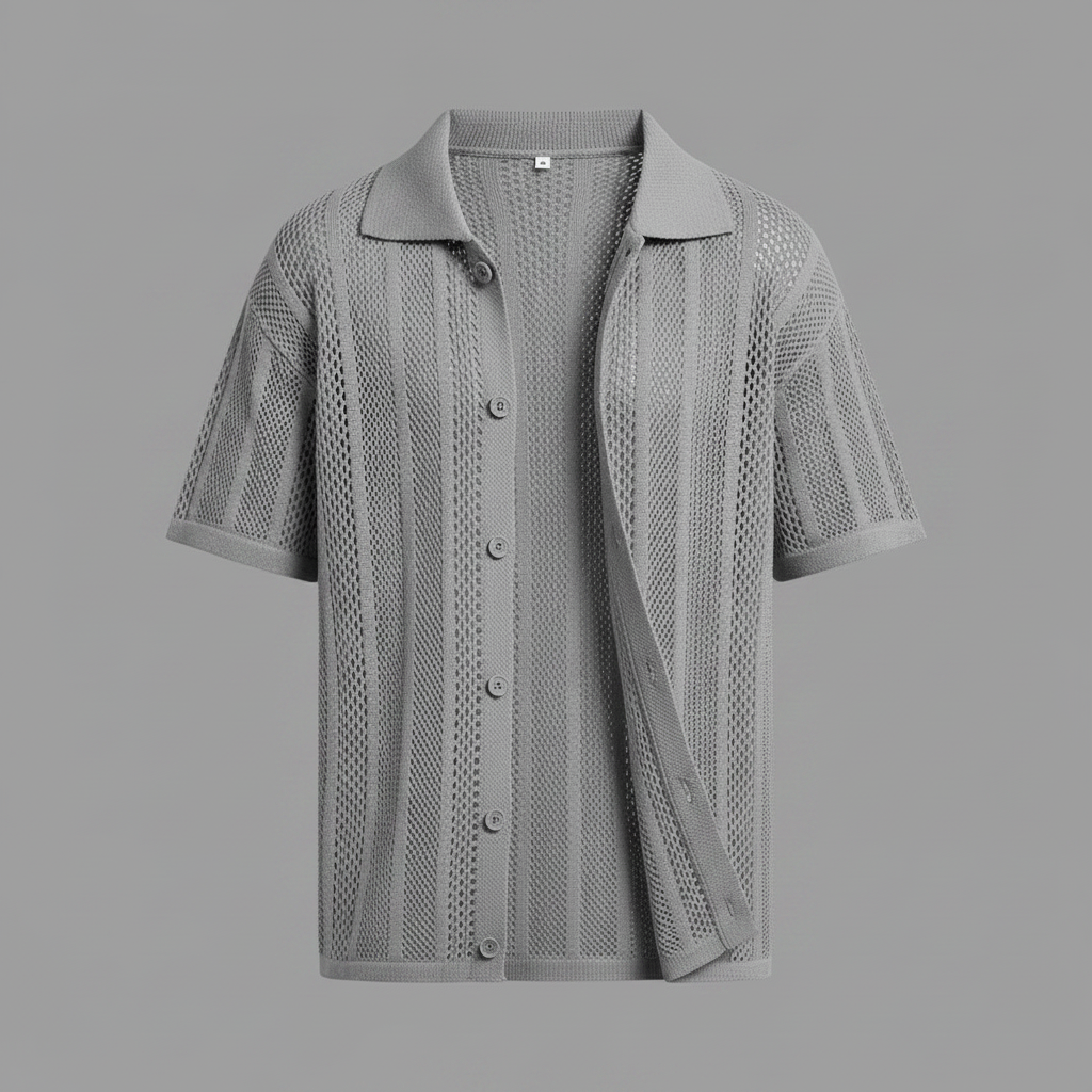 Chemise tricotée Enzo | Chemise manches courtes homme