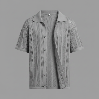 Chemise tricotée Enzo | Chemise manches courtes homme