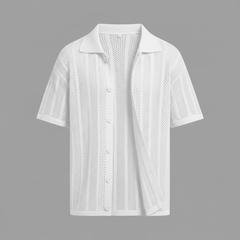 Chemise tricotée Enzo | Chemise manches courtes homme