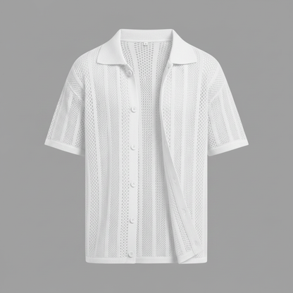 Chemise tricotée Enzo | Chemise manches courtes homme