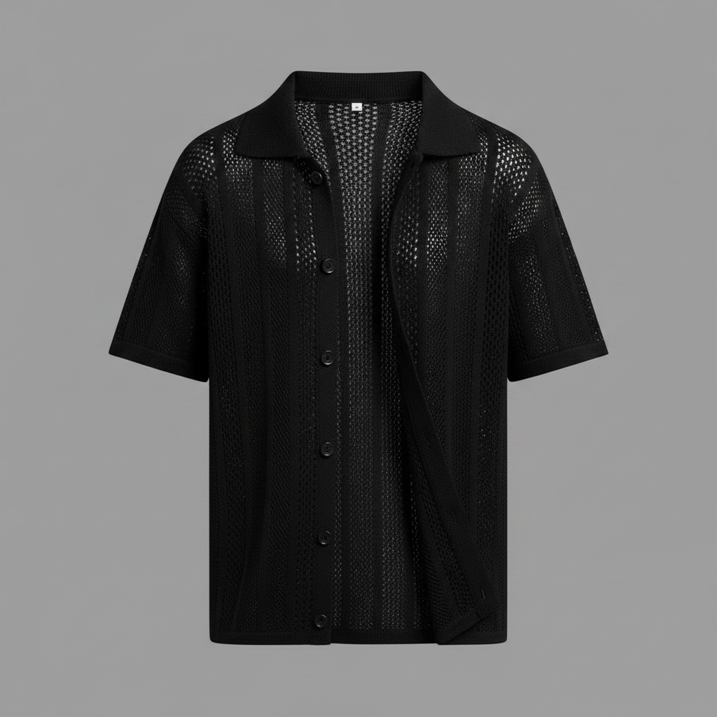 Chemise tricotée Enzo | Chemise manches courtes homme