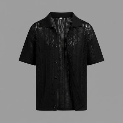 Chemise tricotée Enzo | Chemise manches courtes homme