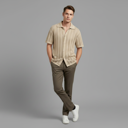 Chemise tricotée Enzo | Chemise manches courtes homme