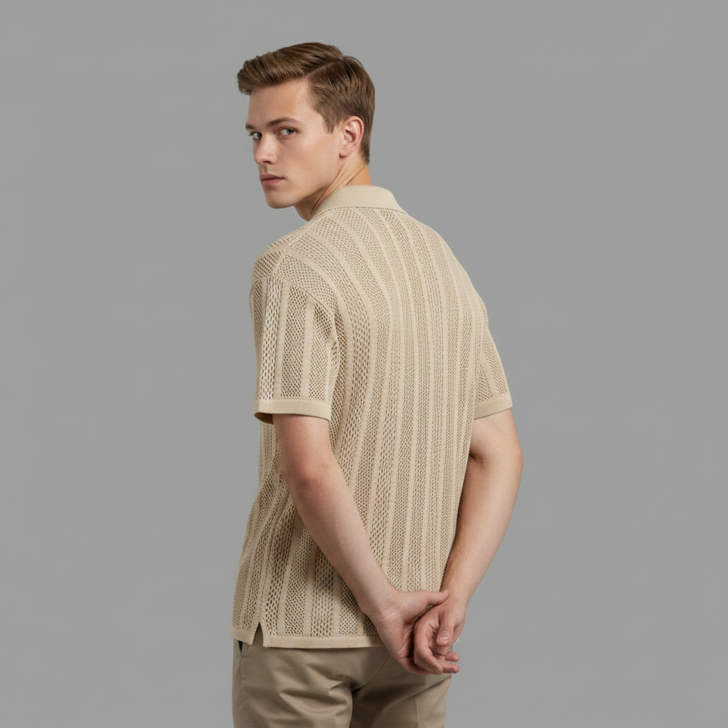 Chemise tricotée Enzo | Chemise manches courtes homme