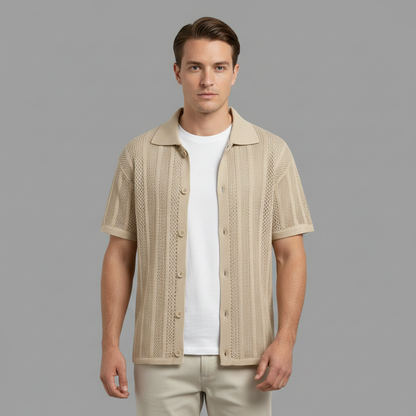Chemise tricotée Enzo | Chemise manches courtes homme