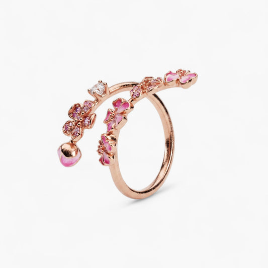 Cherry Blossom Open Ring | Rose Gold Plated Stainless Steel 0