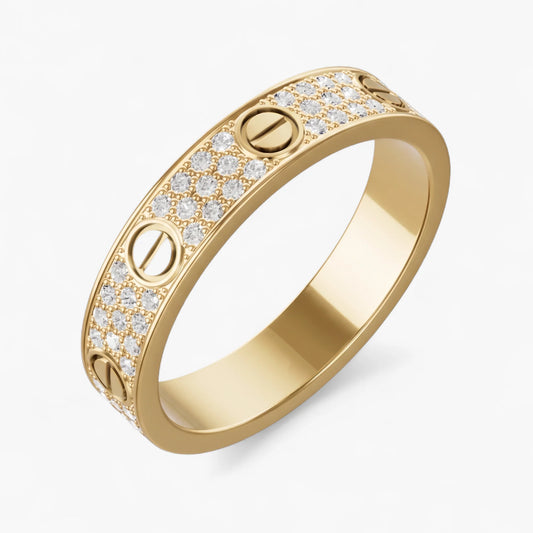 Cubic Zirconia Eternity Ring | Screw Motif Eternity Band 0