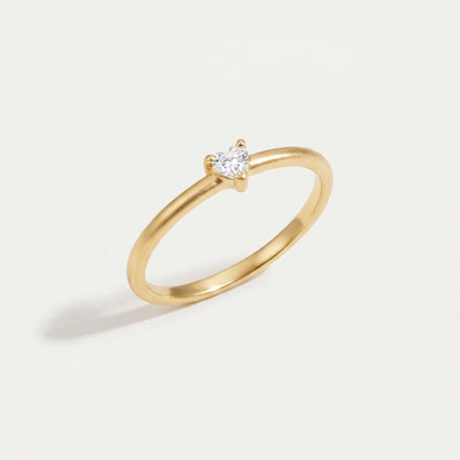 Dainty CZ Heart Stackable Ring | Stacking Rings Jewelry 0