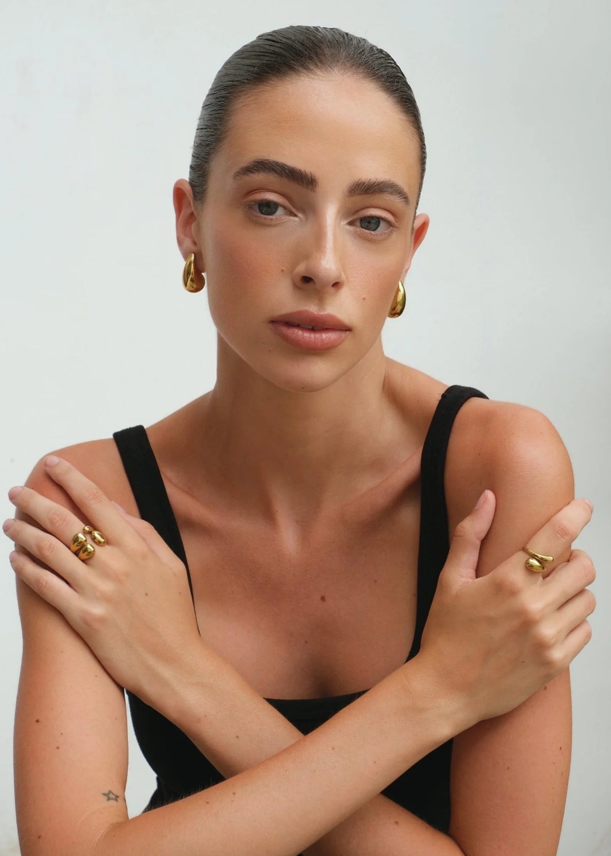Delia | Adjustable Sculpted Ring Gold Silver 4