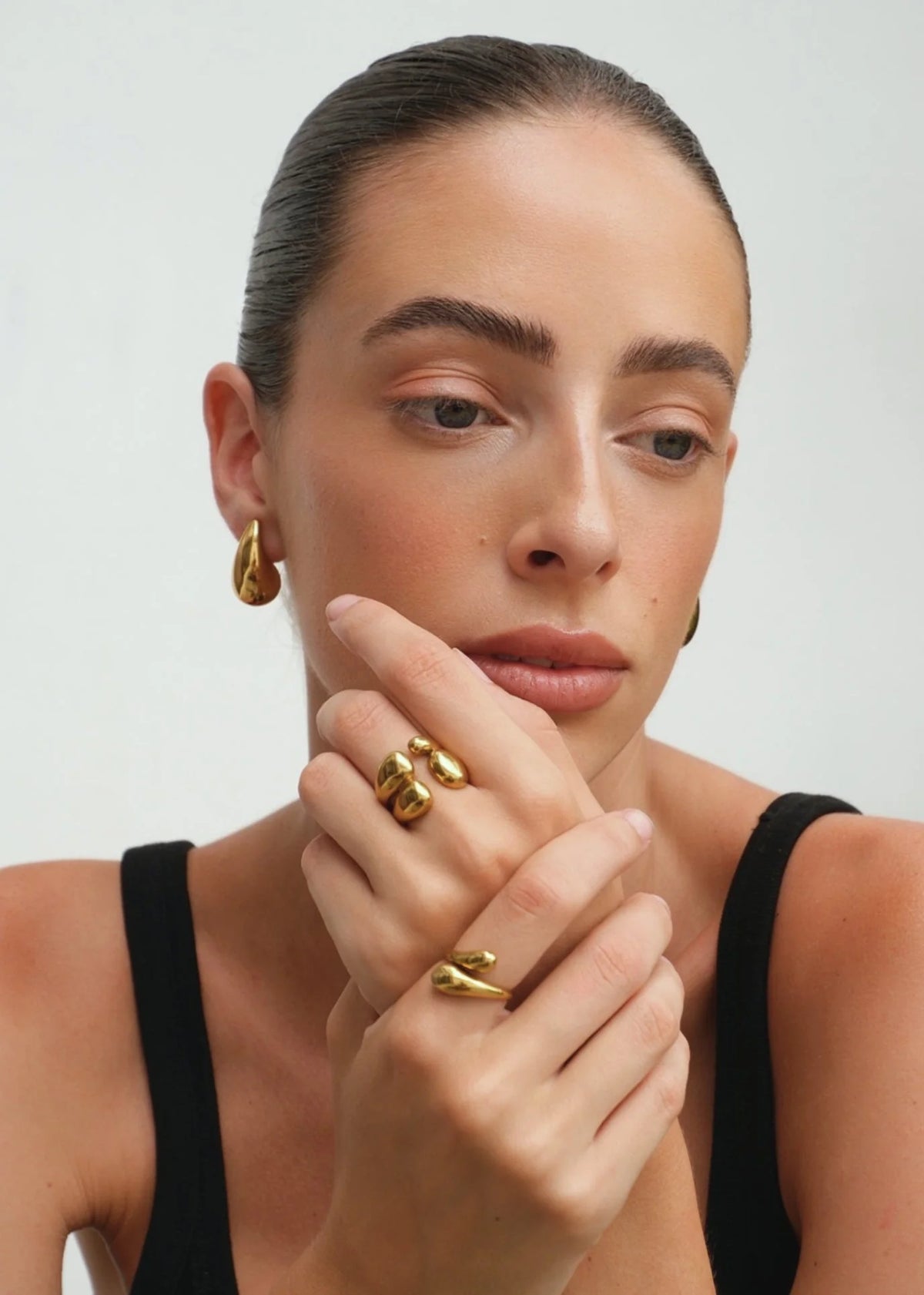 Delia | Adjustable Sculpted Ring Gold Silver 5