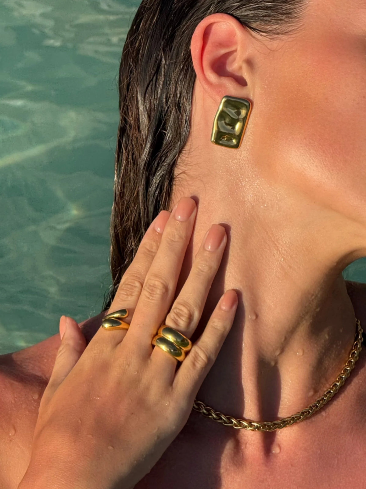Delia | Adjustable Sculpted Ring Gold Silver 6