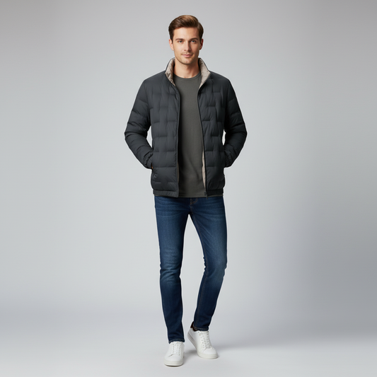 Doudoune légère pour homme | Veste d'hiver chaude et imperméable