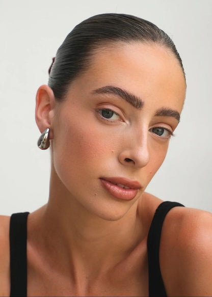 Eira | Gold and Silver Smooth Curve Earrings 7