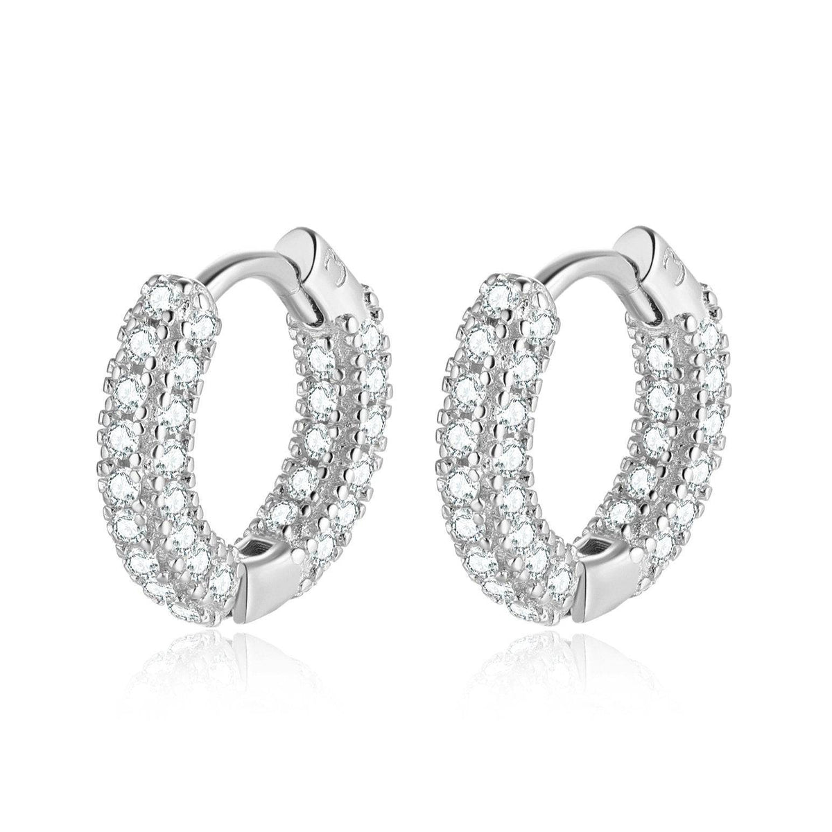 Elara | Sterling Silver Zirconia Hoop Earrings 3