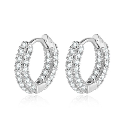 Elara | Sterling Silver Zirconia Hoop Earrings 3