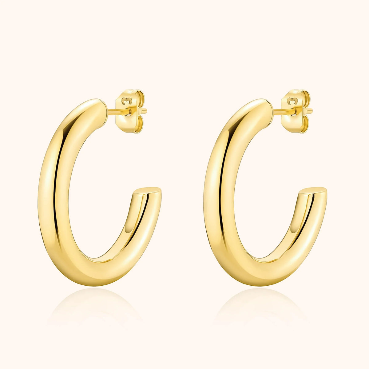 Elodie | Sterling Silver Half-Round Stud Earrings 0