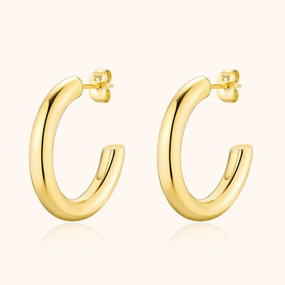 Elodie | Sterling Silver Half-Round Stud Earrings 0