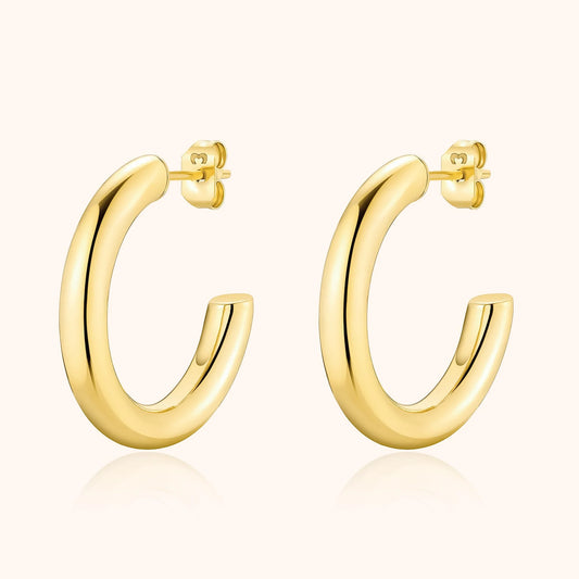 Elodie | Sterling Silver Half-Round Stud Earrings 0