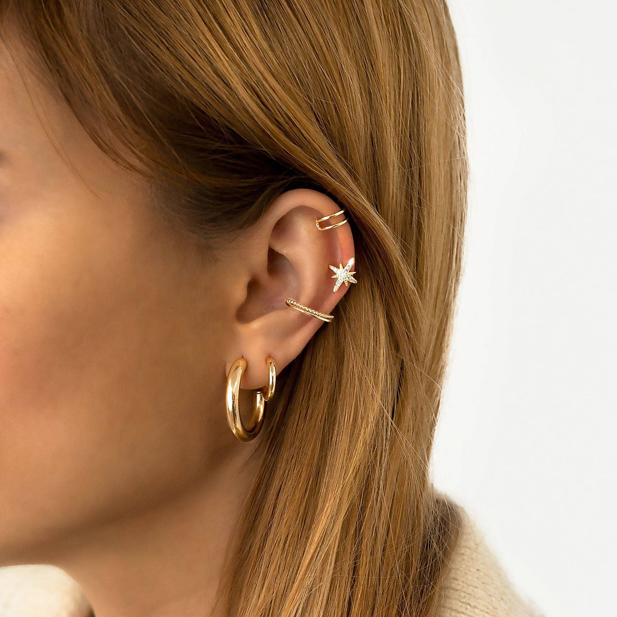 Elodie | Sterling Silver Half-Round Stud Earrings 2