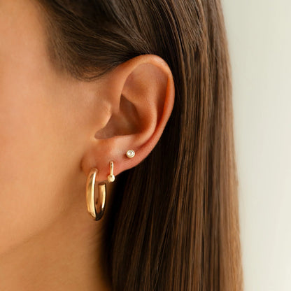 Elodie | Sterling Silver Half-Round Stud Earrings 3