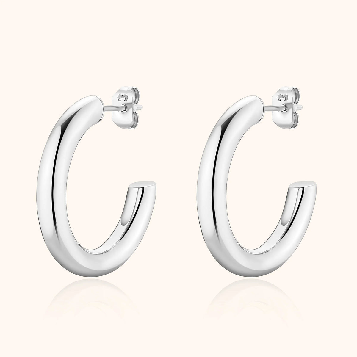 Elodie | Sterling Silver Half-Round Stud Earrings 6