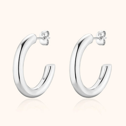 Elodie | Sterling Silver Half-Round Stud Earrings 6
