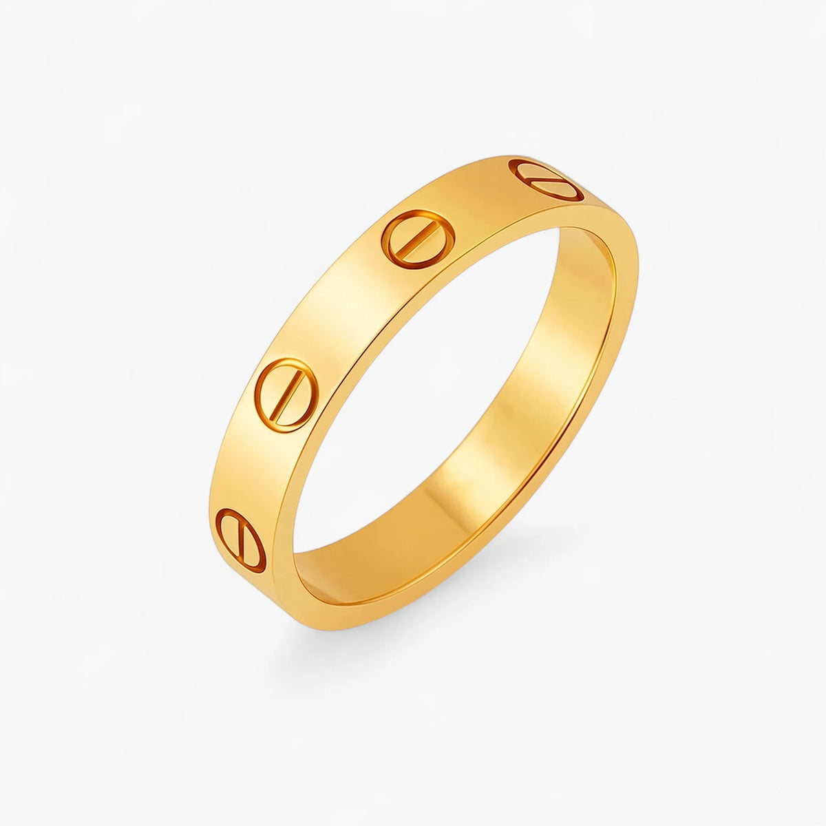 Gold Screw Band Ring | Slim Stackable Gold Band 0