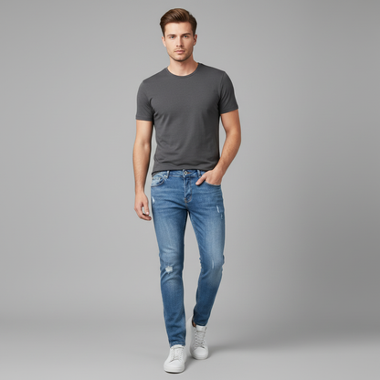 Jean Slim Déchiré Liam | Jean Coupe Ajustée Homme