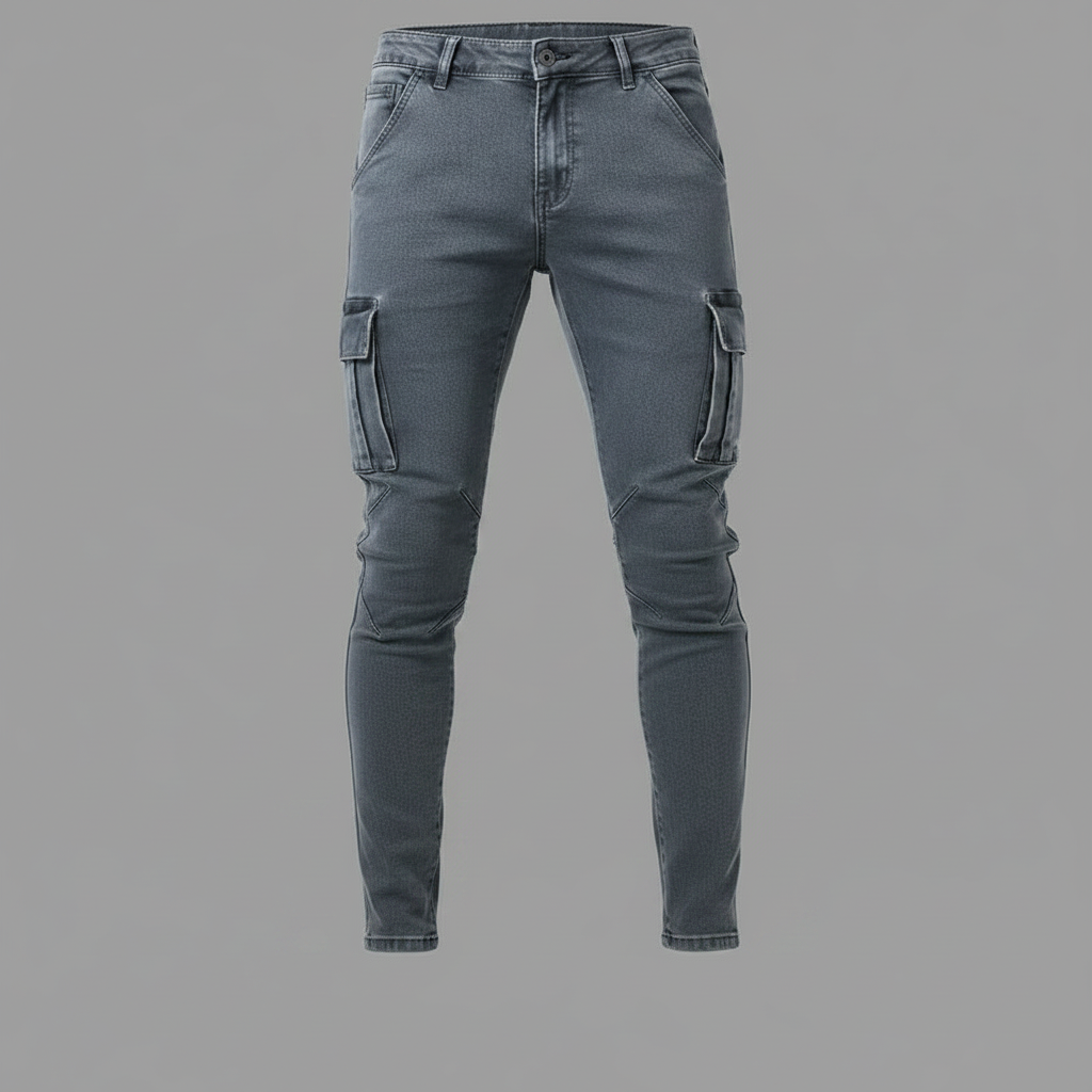 Jeans Cargo Homme Multi-Poches Coupe Décontractée Toutes Saisons