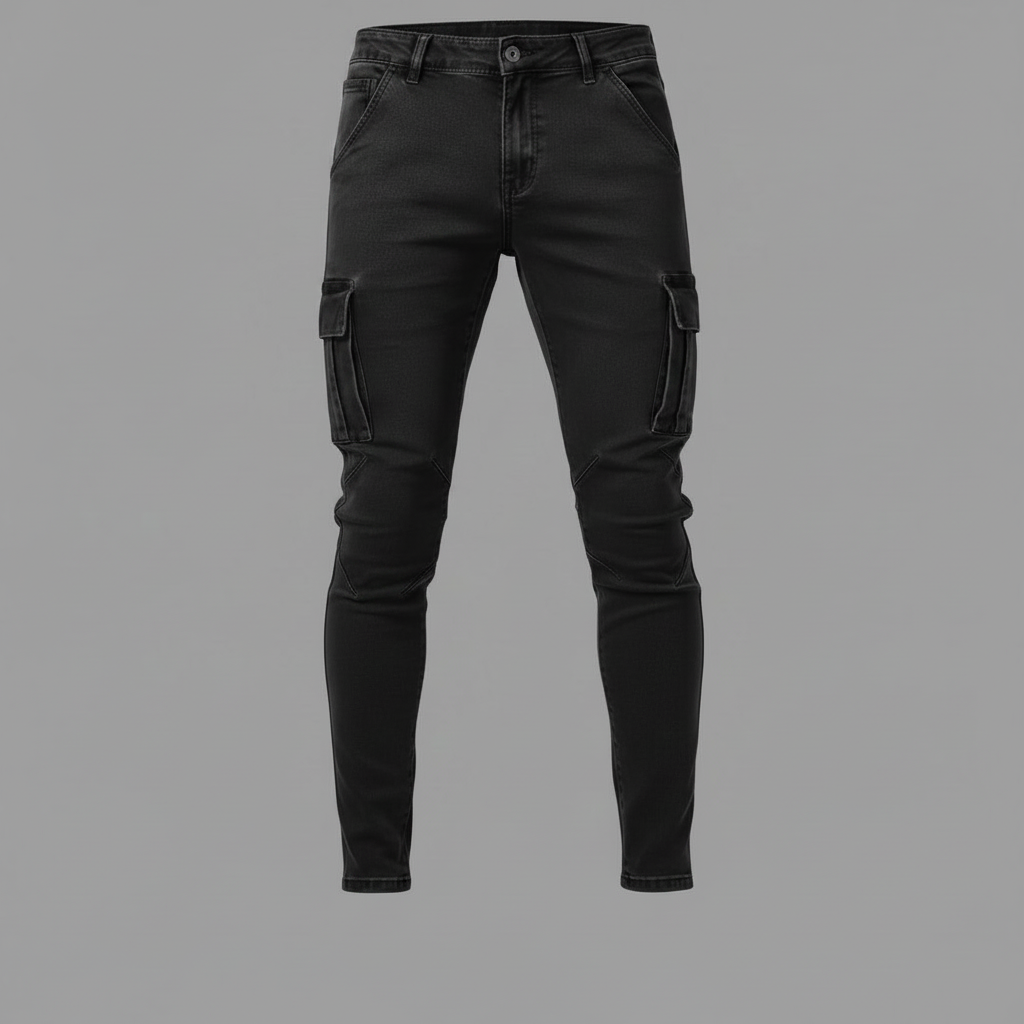 Jeans Cargo Homme Multi-Poches Coupe Décontractée Toutes Saisons